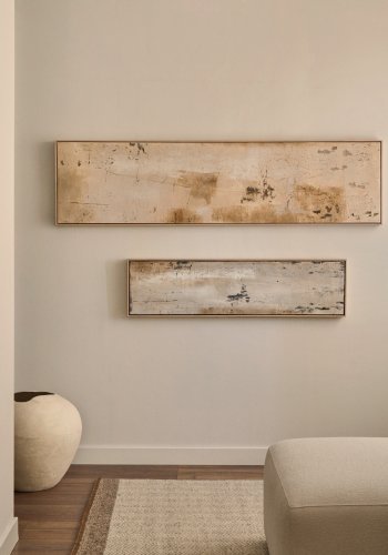 KAVE HOME Silpa mrk beige abstrakt bilde, 182 x 47 cm