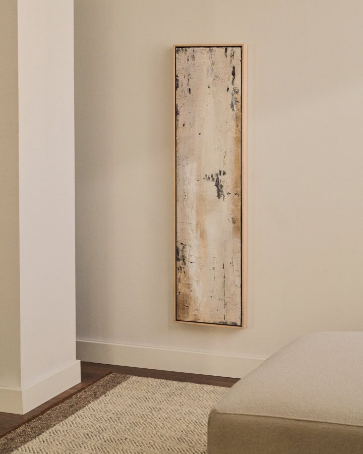 KAVE HOME Selnar gr abstrakt bilde, 122 x 32 cm