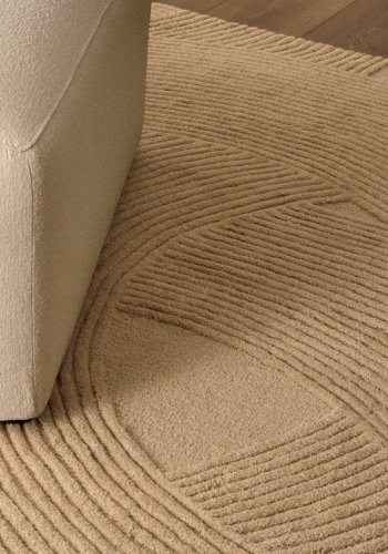 KAVE HOME Domm teppe, rektangulr beige ull (160x230)