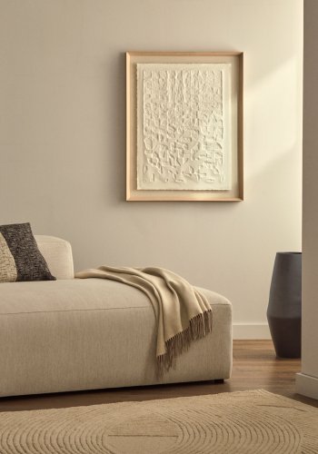 KAVE HOME Annia hvitt, pappmach-bilde, 90 x 70 cm