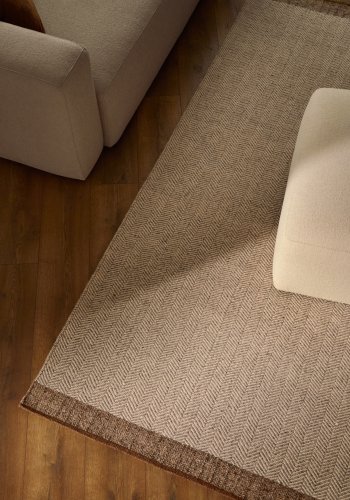 KAVE HOME Nifelia beige ullteppe i jacquardmnster, 200 x 300 cm