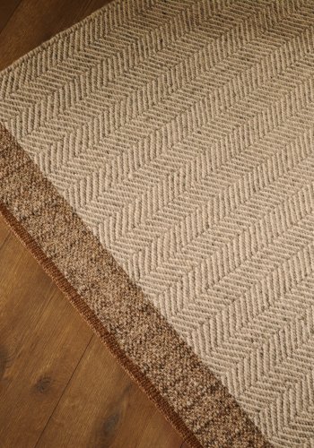 KAVE HOME Nifelia jacquardteppe i beige ull, 160 x 230 cm