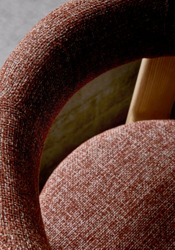 KAVE HOME spisestuestol i granitt - terracotta chenille og naturlig ask