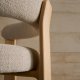 KAVE HOME Granitt 3-bent spisebordsstol, m. armlener - beige chenille og naturlig ask