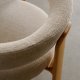 KAVE HOME Granitt 3-bent spisebordsstol, m. armlener - beige chenille og naturlig ask
