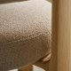 KAVE HOME Granitt 3-bent spisebordsstol, m. armlener - beige chenille og naturlig ask