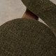 KAVE HOME Granitt 3-bent spisebordsstol, m. armlener - grnn chenille og valntt finish asketre