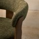 KAVE HOME Granitt 3-bent spisebordsstol, m. armlener - grnn chenille og valntt finish asketre