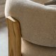 KAVE HOME lenestol i granitt, m. armlener - beige chenille og naturlig ask