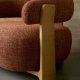 KAVE HOME lenestol i granitt, m. armlener - terracotta chenille og naturlig ask