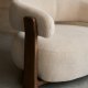 KAVE HOME lenestol i granitt, m. armlener - beige chenille og valntt finish asketre