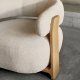 KAVE HOME lenestol i granitt, m. armlener - beige chenille og naturlig ask