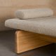 KAVE HOME Topaz divan, m. pute - beige chenille og naturlig asketre (200x80)