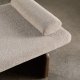KAVE HOME Topaz divan, m. pute - beige chenille og valntt finish asketre (200x80)