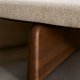 KAVE HOME Topaz divan, m. pute - beige chenille og valntt finish asketre (200x80)