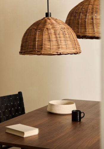 KAVE HOME Jornet taklampeskjerm, rund - naturlig rotting (50)