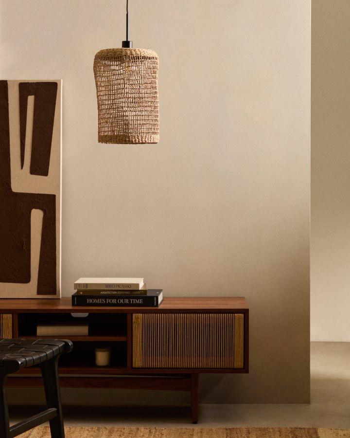 KAVE HOME Laiar taklampeskjerm i rotting i naturlig utfrelse 27 cm