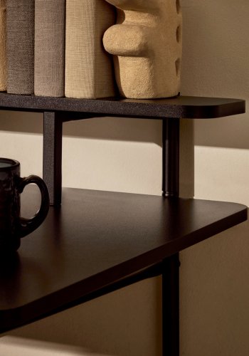 KAVE HOME Galatia konsollbord, m. 1 hylle - svart melamin og svart metall (120x64,5)