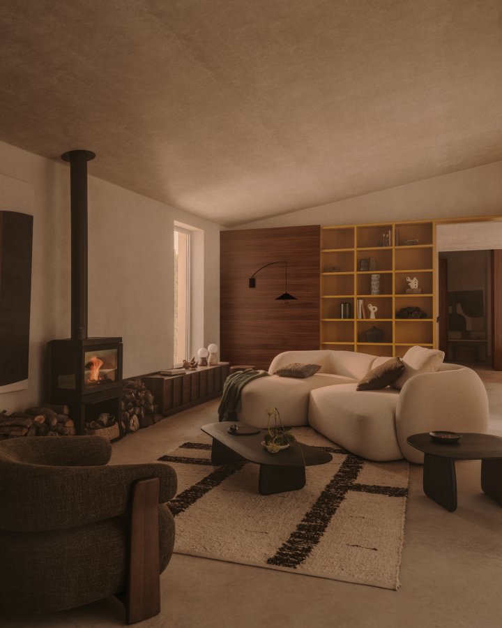 KAVE HOME Modular Martina 3-manns sofa, med venstre sjeselong - krem ​​chenille (B:287cm)