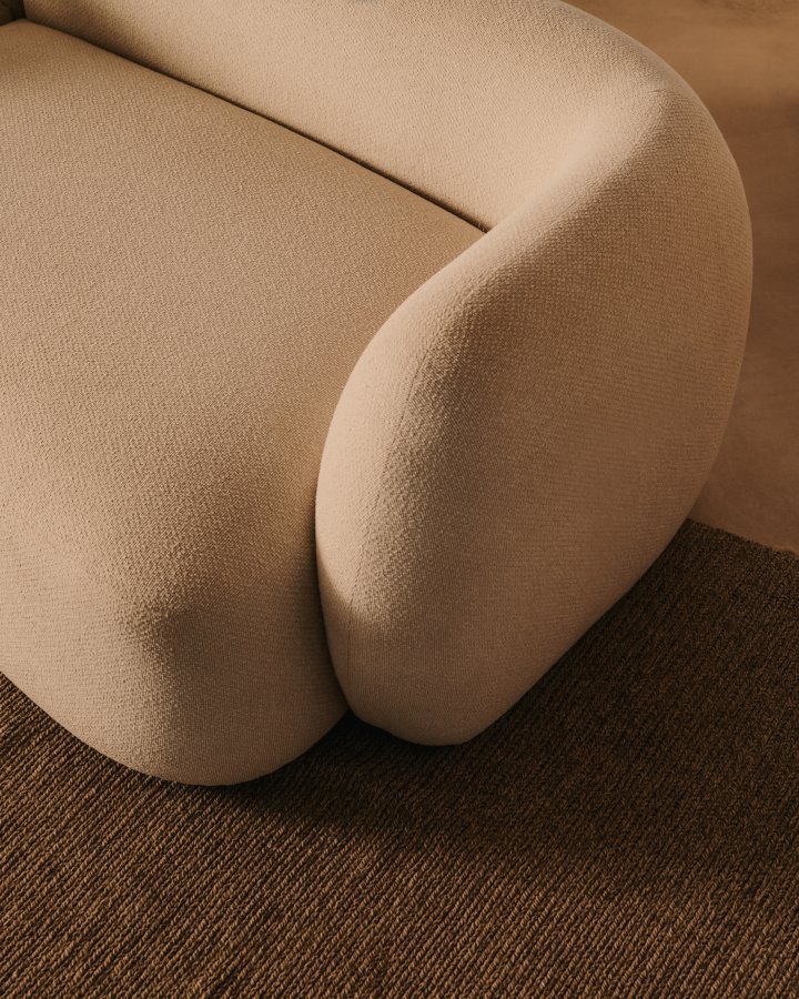 KAVE HOME Modulr 2-seters sofa Martina i ecru chenille med venstre sjeselong 230 cm