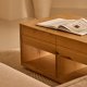 KAVE HOME Alguema salongbord 2 skuffer i eikefiner med naturlig overflate 140 x 60 cm
