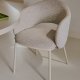 KAVE HOME Maina spisebordstol, m. armlener - beige chenille og beige stl
