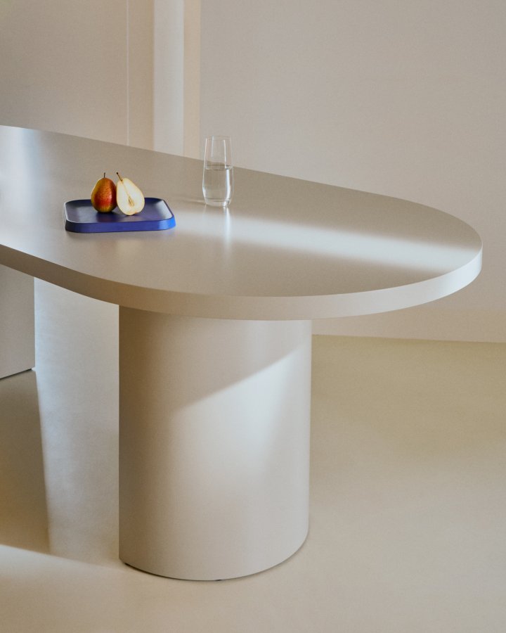 KAVE HOME Nealy-bord i lakkert MDF med ecru-finish, 200 x 100 cm