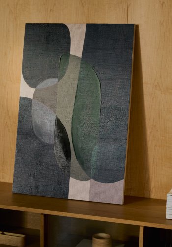 KAVE HOME Nemsa bltt og grnt abstrakt lerret, 90 x 60 cm