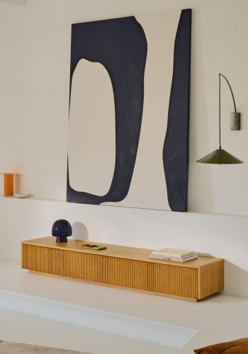 KAVE HOME Reig bordlampe, rund - bltt glass (20)