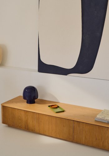 KAVE HOME Helvine TV-bord, m. 4 skuffer - naturlig eikefiner (200x40)