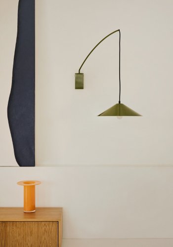 KAVE HOME Kally vegglampe, m. justerbar kabel og svingarm - grnt metall