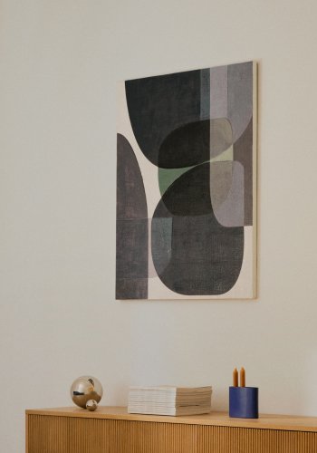 KAVE HOME Nemsa bltt og grnt abstrakt lerret, 100 x 80 cm