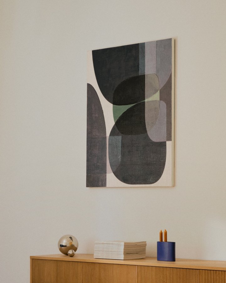 KAVE HOME Nemsa bltt og grnt abstrakt lerret, 100 x 80 cm