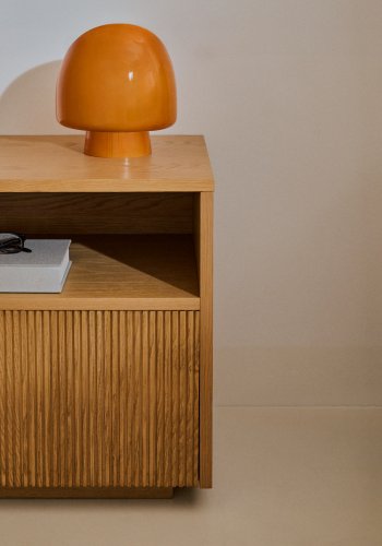 KAVE HOME Helvine sengebord, m. 1 rum og 1 skuffe - natur egetr�sfiner (60x52)