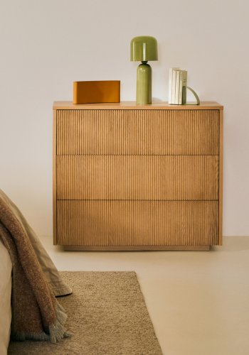 KAVE HOME Helvine kommode, m. 3 skuffer - naturlig eikefiner