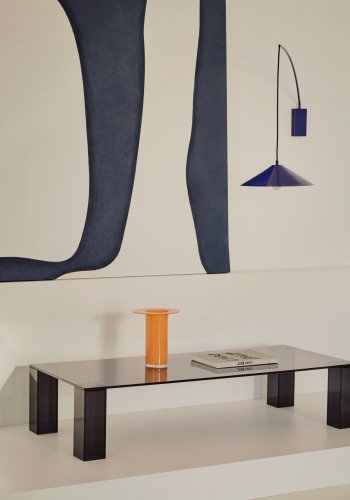 KAVE HOME Adularia mrkegrtt salongbord laget av herdet glass, 140 x 60 cm