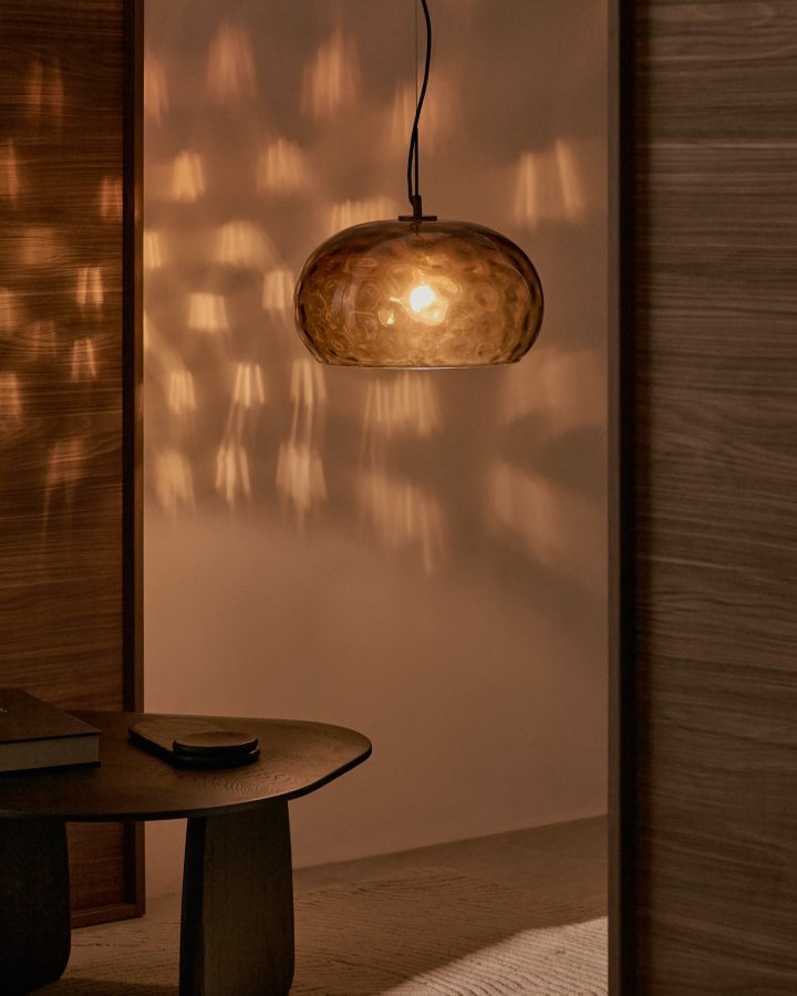 KAVE HOME Balma taklampe, kologisk - brunt glass (40)