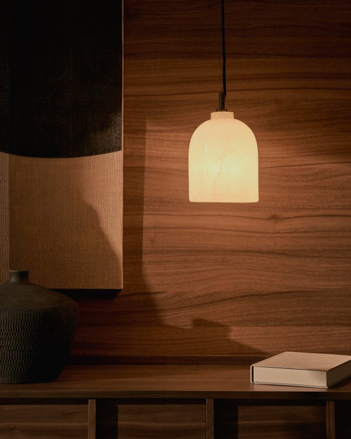 KAVE HOME Shenli taklampe i alabaster, 15 cm