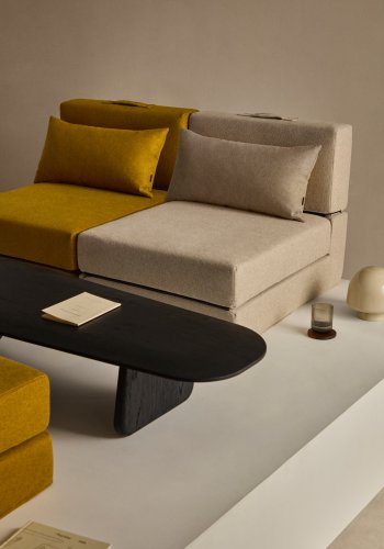 KAVE HOME Arty konvertibel puff/seng - beige stoff (70x89(200)