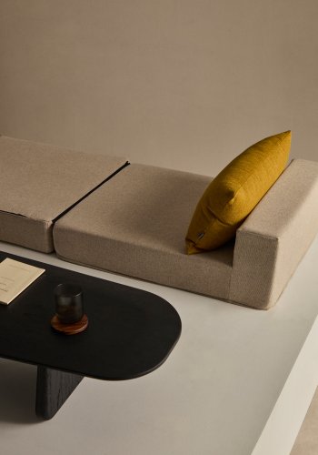 KAVE HOME Arty konvertibel puff/seng - beige stoff (70x89(200)