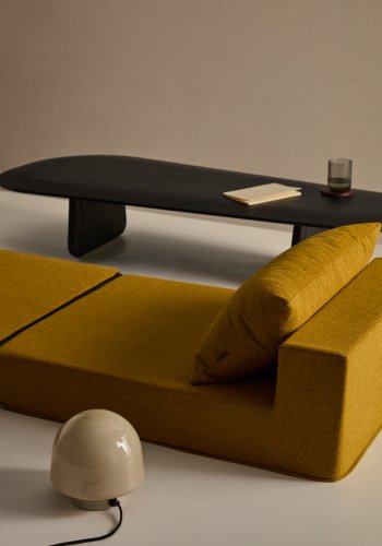 KAVE HOME Arty umwandelbarer Pouf/Bett – Senfstoff (70 x 89 (200)