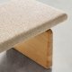 KAVE HOME Topaz benk i beige chenille og FSC 100 % heltre ask i naturlig utfrelse, 150 cm