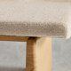 KAVE HOME Topaz benk i beige chenille og FSC 100 % heltre ask i naturlig utfrelse, 150 cm