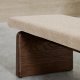 KAVE HOME Topaz benk, rektangulr - beige chenille og valntt finish asketre (150x51)