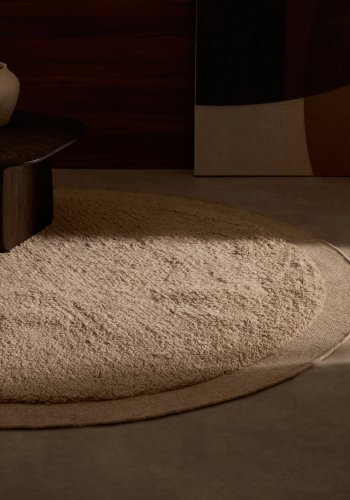 KAVE HOME Marely gulvt�ppe, rund - beige uld (�200)