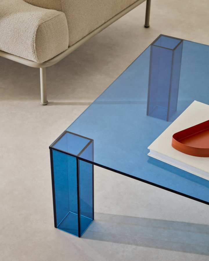 KAVE HOME Adularia sidebord, firkantet - bltt herdet glass (85x85)