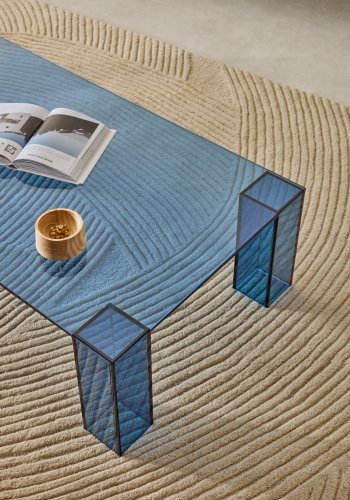 KAVE HOME Adularia salongbord, rektangulrt - bltt herdet glass (140x60)