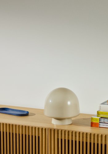 KAVE HOME Reig bordlampe, rund - grtt glass (20)