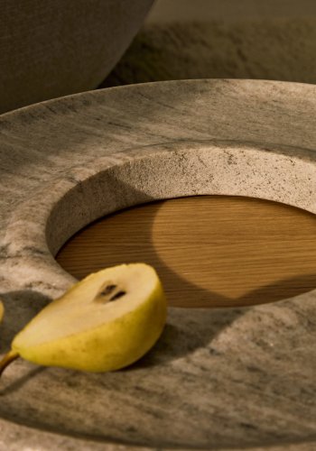 KAVE HOME Morel serveringsbakke, rund - beige marmor (�35)