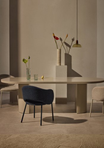 KAVE HOME Nealy-bord i lakkert MDF med ecru-finish, 240 x 100 cm